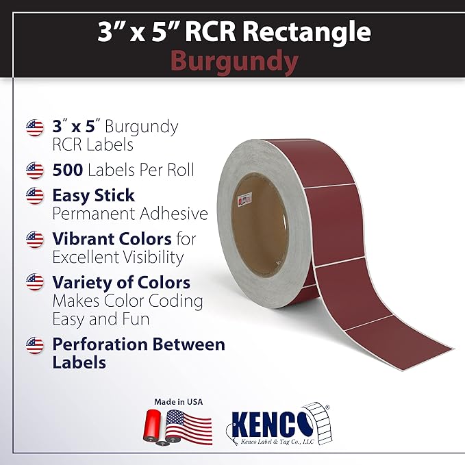 Kenco Color Coding 3 X 5 Rectangle Labels, Inventory Control Stickers 500 - Image 2