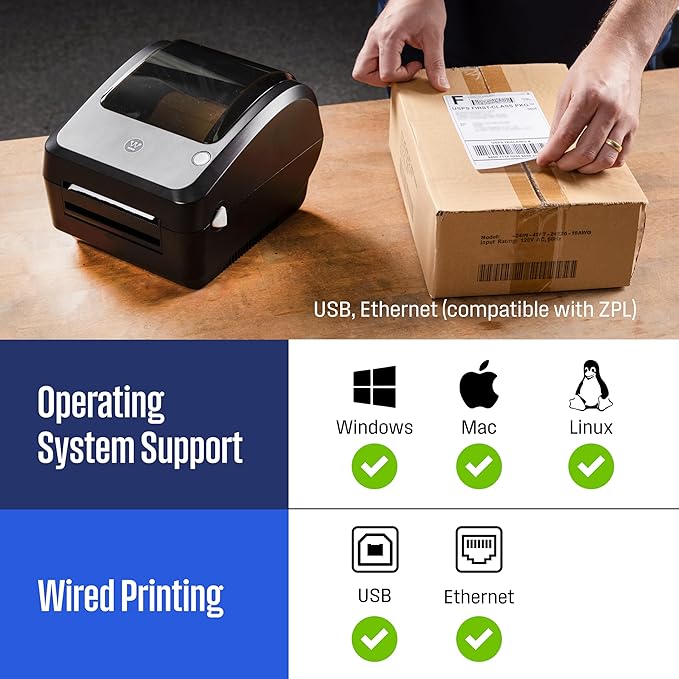 Westinghouse Thermal Shipping Label Printer USB, 4x6 Label Commercial Grade - Image 3