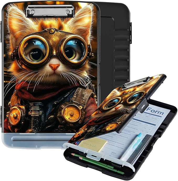 Clipboard with Storage Box & Pen Holder, Heavy Duty Clip Boards 8.5x11 by Unknown