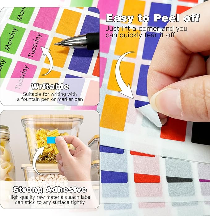 PARLAIM Pack of 1575 Rectangle Color Coding Labels, 1/2" x 3/4" Rectangular - Image 3