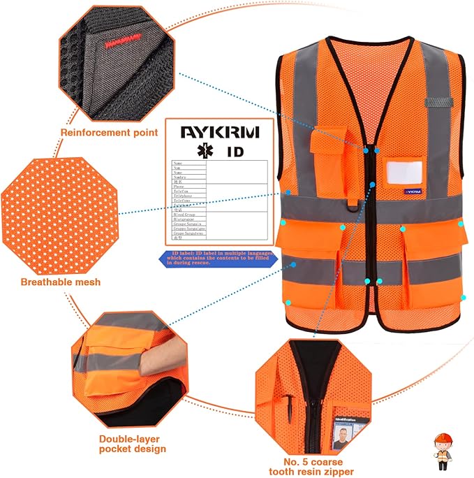 X Small High Visibility Mesh Safety Reflective Vest - Image 4