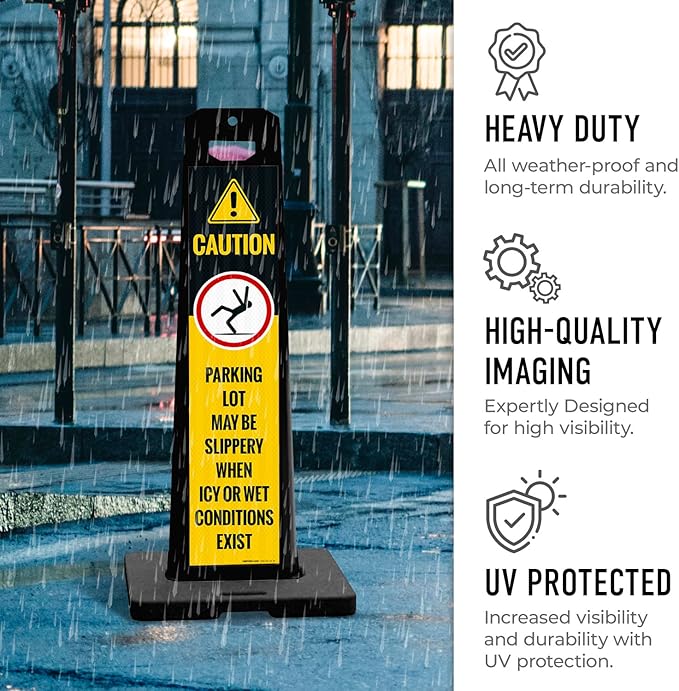 Caution Parking Lot May Be Slippery When Icy Or Wet Conditions Vertical Panel - Image 6