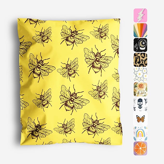 10x13 Poly Mailers – Honey Bee – Waterproof, Tear-Resistant Shipping Bags by PackageMint