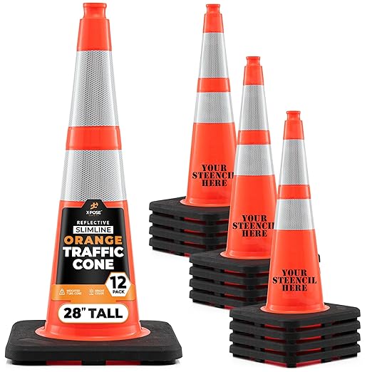 Xpose Safety 28 Inch Orange Slim Line Traffic Cones by XposeSafety
