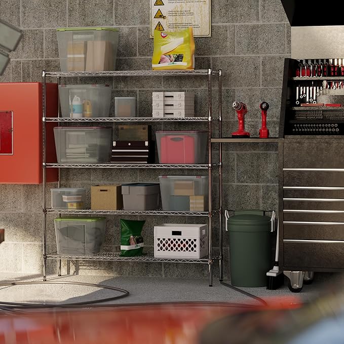 14" Deep x 54" Wide x 64" Height Wire Shelving Kit | 5-Tier | NSF Commercial - Image 8