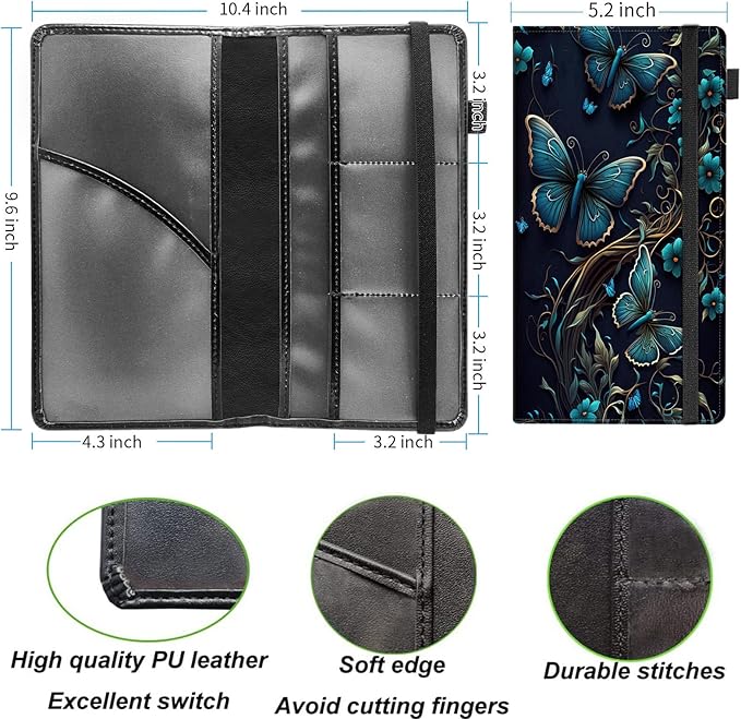 Car Registration and Insurance Holder, Leather Vehicle Glove Box Organizer - Image 4