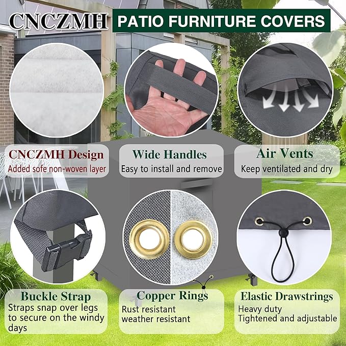 Heavy Duty Patio Furniture Covers Waterproof, 600D Outdoor Furniture Cover - Image 5