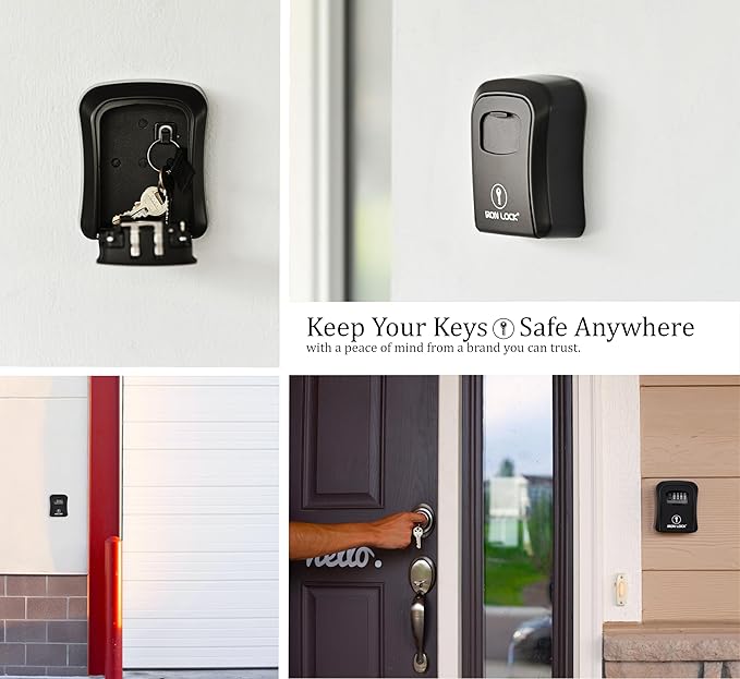 Iron Lock® Key Lock Box Wall Mount – Medium Waterproof Heavy-Duty Metal Safe - Image 6