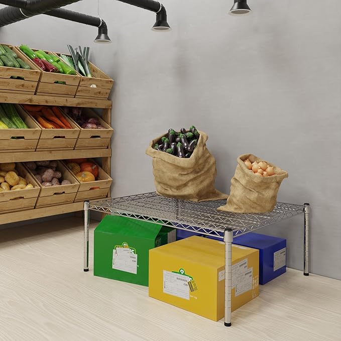 30''W x 36''L x 14''H Chrome Plated Wire Dunnage Rack | Off The Floor Storage - Image 2