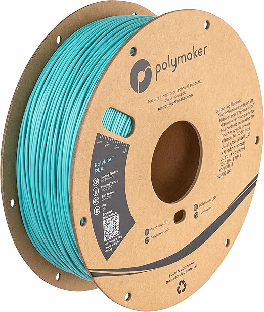 Polymaker PLA Filament, Teal 3D Printing PLA Filament 1.75mm 1kg by Polymaker