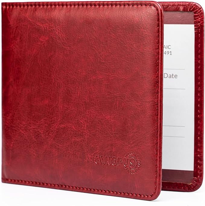 CANOPUS Car Registration and Insurance Holder, PU Leather Card Holder, Vehicle by CANOPUS