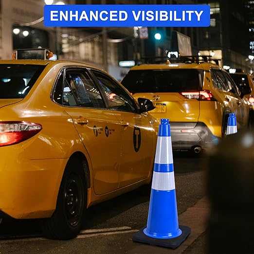 OrangeStar 4-Pack 28" Traffic Cones, Heavy Duty Base - Image 3
