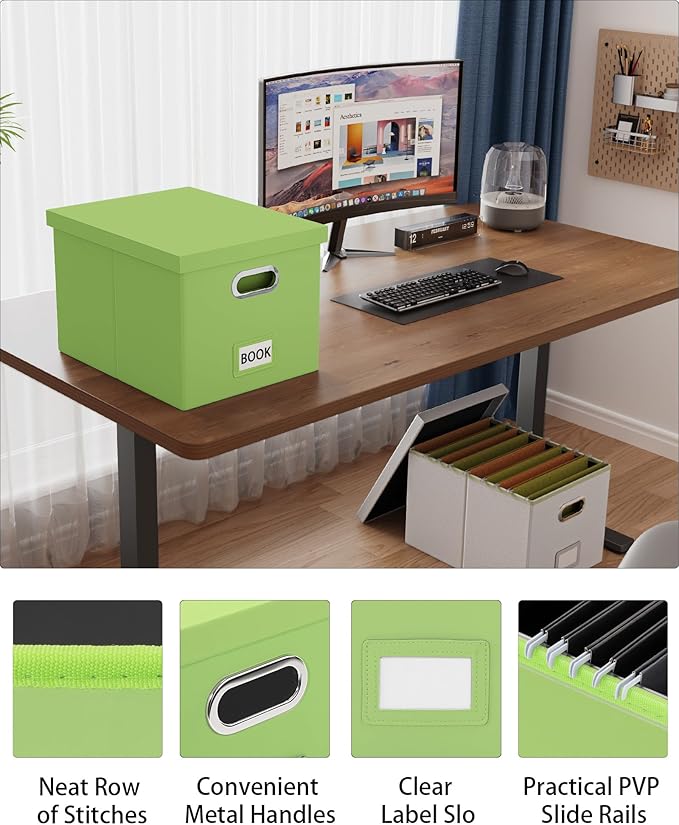2 Pack File Storage Organizer, Portable File Box - Image 4