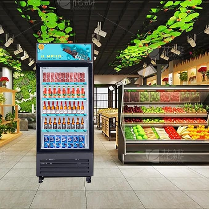 Commercial Beverage Refrigerator Display Fridge, Single Glass Door Merchandiser - Image 7