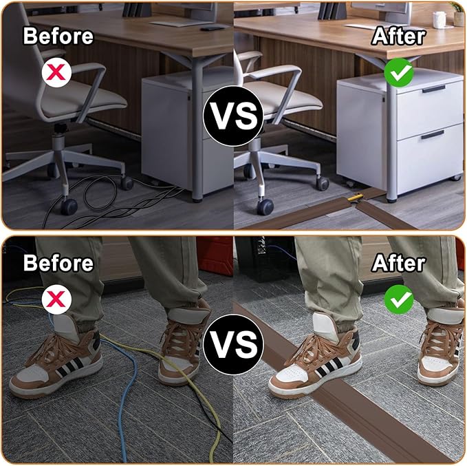 Eapele 6.5 ft Floor Cord Cover Heavy Duty Cable Protector, Cord Covers - Image 5