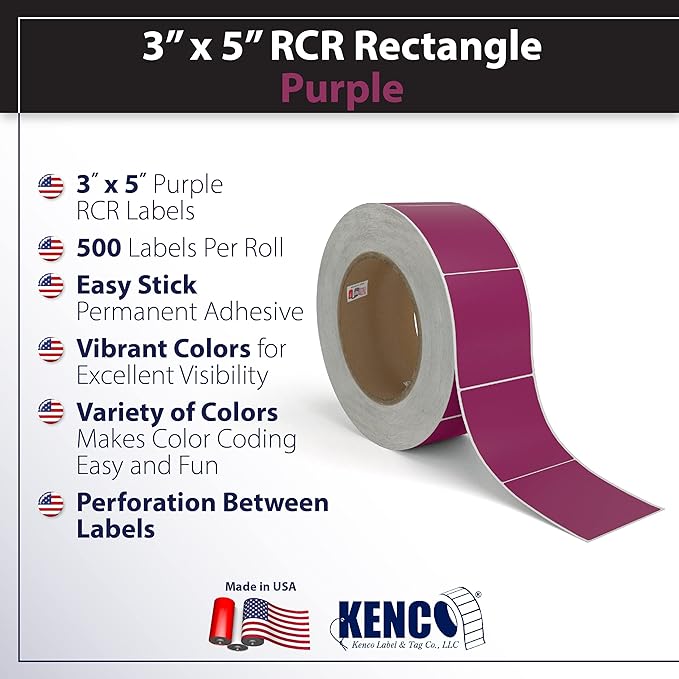 Kenco Color Coding 3 X 5 Rectangle Labels, Inventory Control Stickers 500 - Image 2