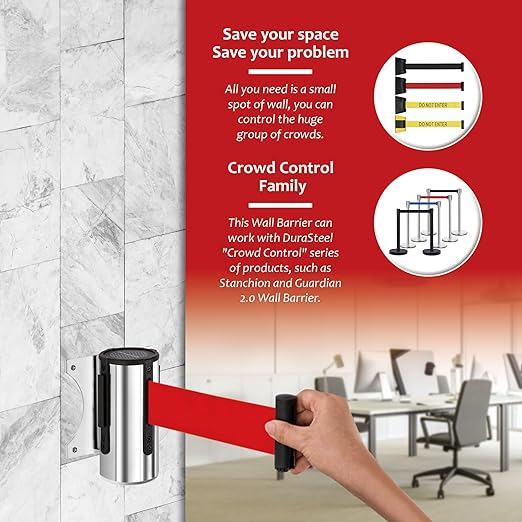 DuraSteel Wall Mount Retractable Belt Barrier - Image 7