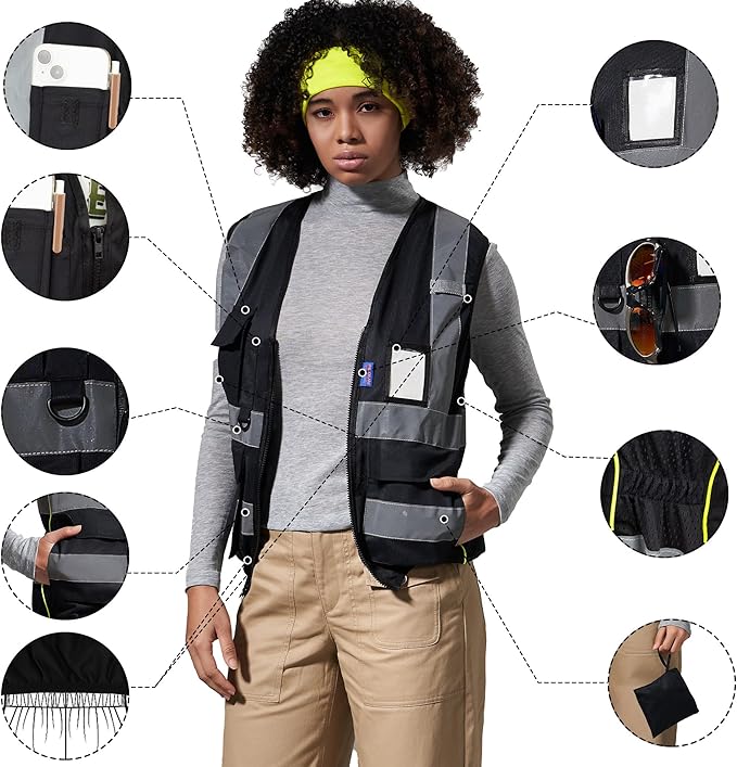 A-SAFETY High Visibility Reflective Safety Vest Customize Logo - Image 2