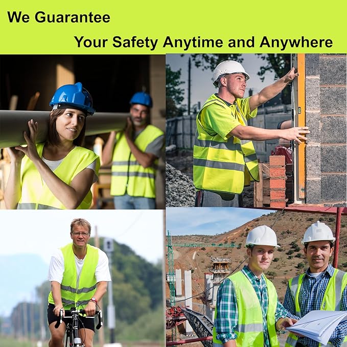 Safety Vests 10 Pack with Pockets, High Visibility Reflective Construction ANSI - Image 5