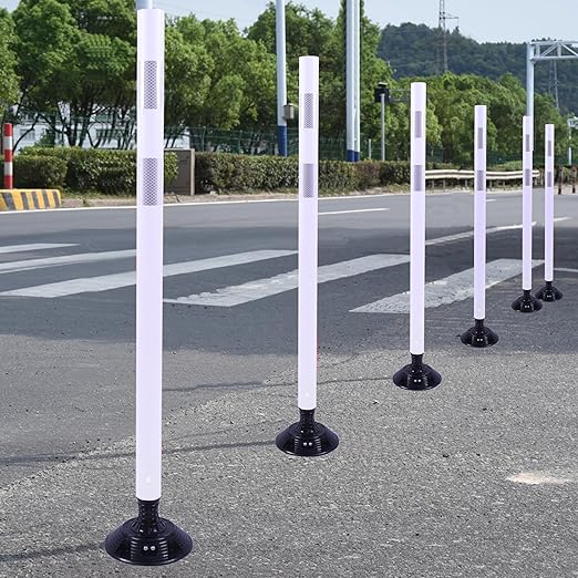 OrangeStar 8 Pack Delineator Post 48" White Traffic Delineator Cones - Image 3