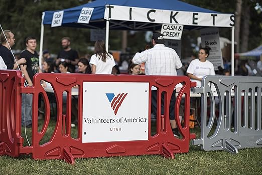 Billboard Barricade 42x96 Plastic Pedestrian Barricade- Red - Image 9