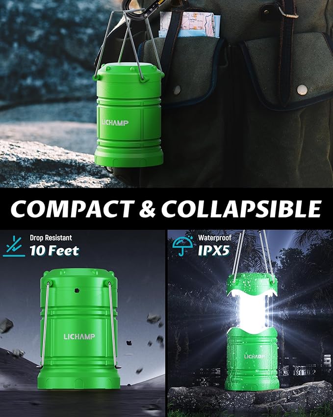 Lichamp 4 Pack LED Camping Lanterns, Battery Powered Camping Lights LED - Image 7