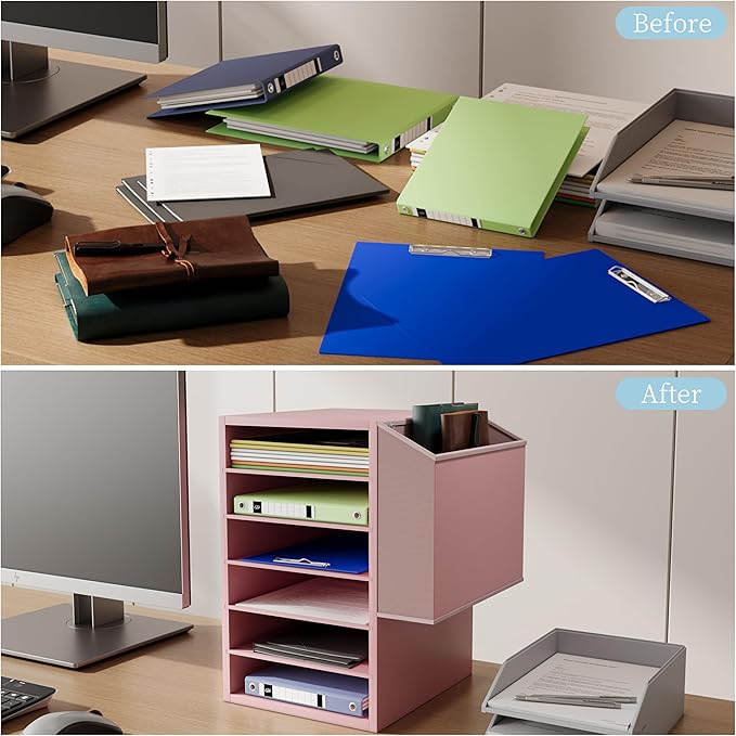 6 Tier Adjustable Countertop Mail Sorter, Mailboxes - Image 7
