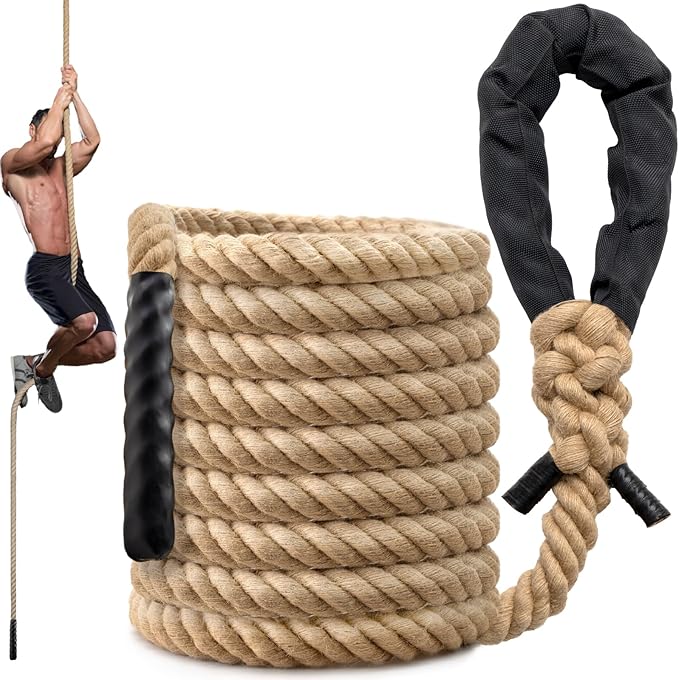 Climbing Rope Gym Workout - 10FT 15FT 20FT 25FT 30FT 35FT Heavy Duty Jute Thick by HOME