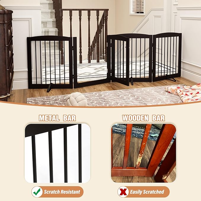 Freestanding Dog Gate with Door, Pet Gate - Image 4