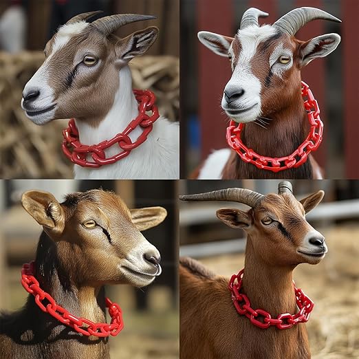 PATIKIL Plastic Chain Links, 100 Foot Safety Barrier Chain Red/White - Image 6