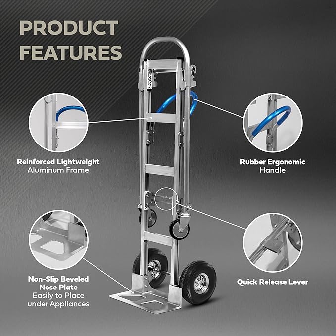Olympia Tools 2-in-1 Aluminum Convertible Hand Truck - Image 4