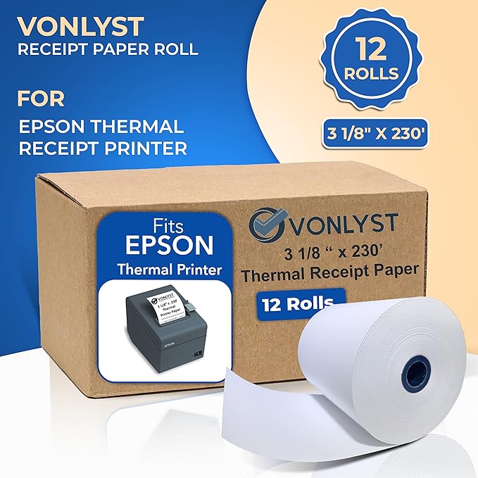3 1/8 x 230 Thermal Paper Receipt Roll - Image 7