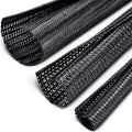 Boao 3 Pieces Cord Protector Wire Loom Black Tubing Cable Sleeve Split Sleeving by Boao