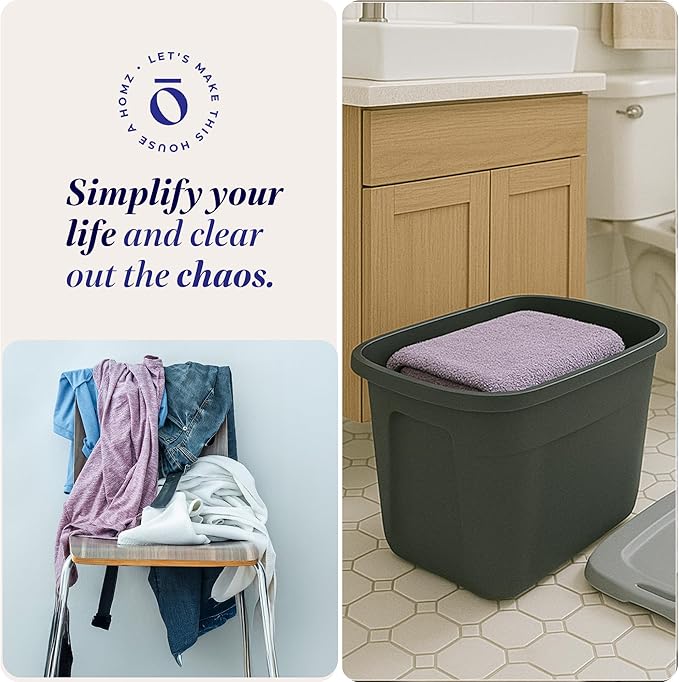 HOMZ Durable Molded Bin, Plastic Storage Container - Image 6