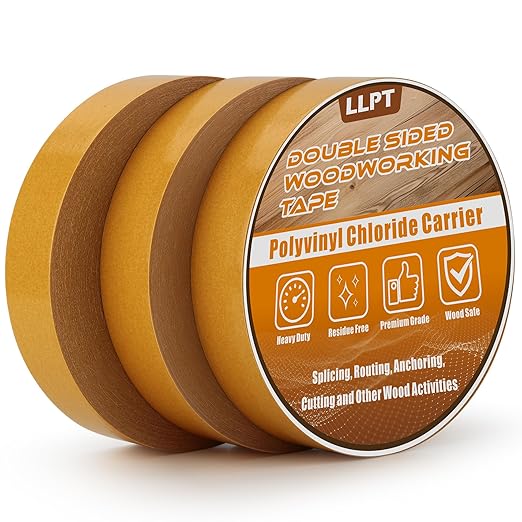 LLPT Double Sided Woodworking Tape 1" x 90Ft Each 3 Pack Double Face Turner by LLPT-AllAboutAdhesiveTapes
