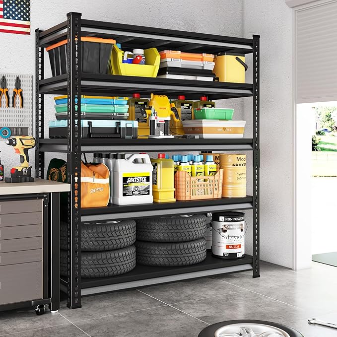 48" W Garage Storage Shelves Heavy Duty, 2800LBS Loads Adjustable Garage - Image 2