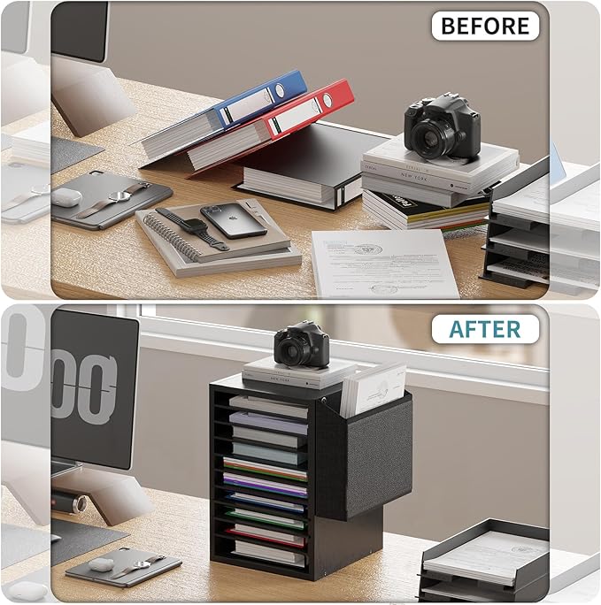 Office Mail Sorter, Wooden Paper Organizer - Image 8