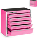 P.I.T. Mini Pink Tool Box, Portable 5-Drawer Micro Roll Cab Steel Tool Box by PIT