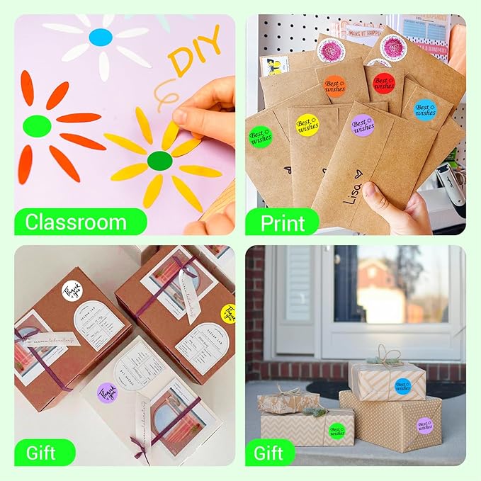 1 Inch Circle Dot Stickers 1000 PCS Color Coding Thermal Labels Dots Writable - Image 5
