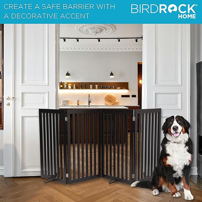 INTERNET'S BEST Dog Gate with Support Feet, Indoor Freestanding Pet Barrier - Image 2