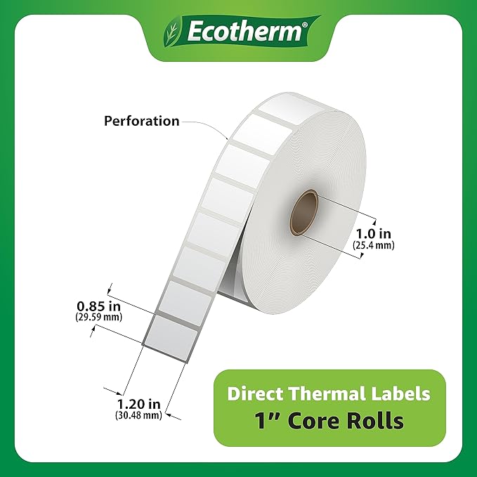 1.2" x .85" Thermal Labels | 6 Rolls | 16260 Labels | fits Zebra, Offnova - Image 3