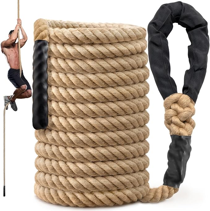 Climbing Rope Gym Workout - 10FT 15FT 20FT 25FT 30FT 35FT Heavy Duty Jute Thick by HOME