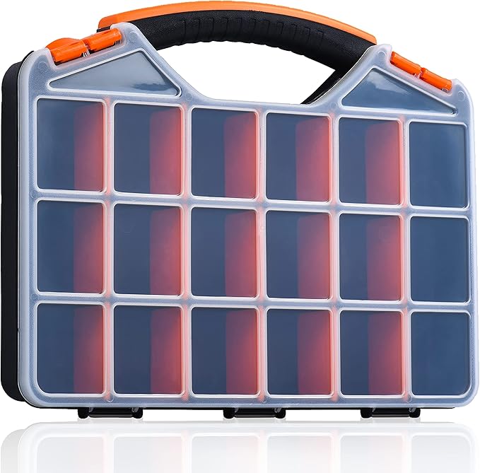 Andalus Tools Organizer Box, Small Parts Storage 18-Compartment Portable by AndalusBrand