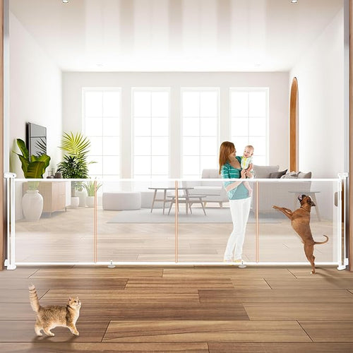 160" Retractable Baby Gates, Prevent from Crawling Underneath, Extra Wide Dog by Pravoluxmax