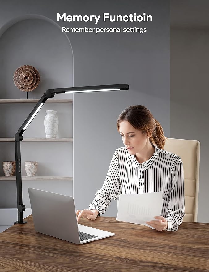 MediAcous LED Desk Lamp with Clamp, Dual Light Desk Lamp with Swing Arm - Image 7