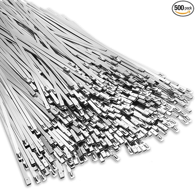 LEIFIDE 500 Pcs Metal Zip Ties 304 Stainless Steel Zip Ties Heavy Duty Self by LEIFIDE