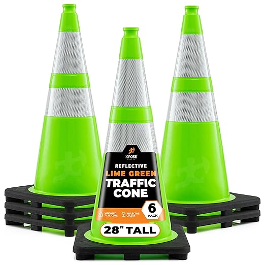 28” Lime Green Traffic Cone by XposeSafety