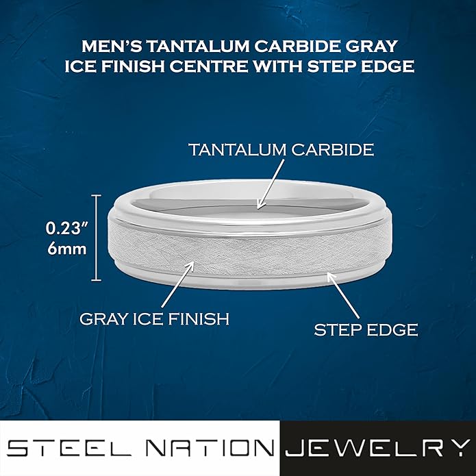 Men's 6mm Tantalum Carbide Contemporary Bands - Image 3