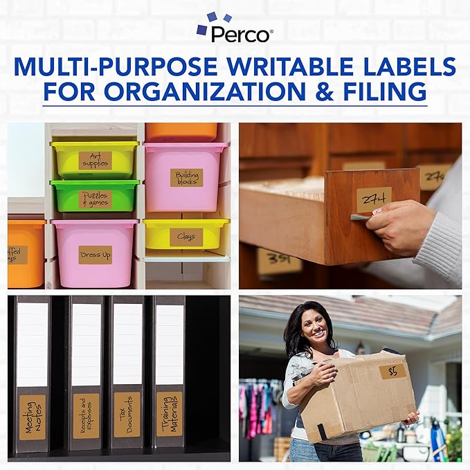 Perco Kraft Brown 3x5 Inch Perforated Sticker Labels — 500 Stickers/Roll — - Image 4