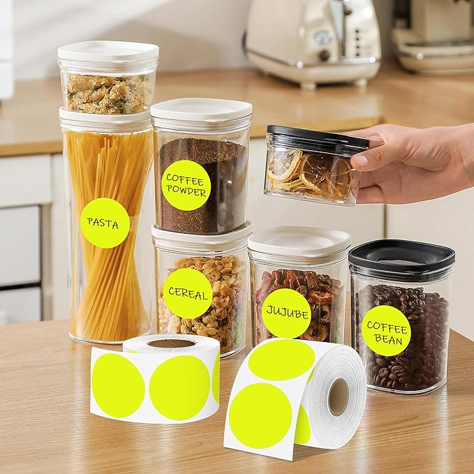 500 Pcs 2 Inch Color Code Labels, Fluorescent Yellow Permanent Circle Stickers - Image 6